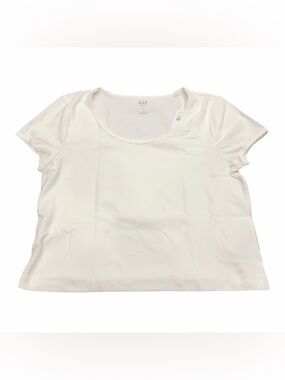 GAP Women’s Modern Tee White Cap Sleeve Crop Top T-shirt Size Large, NEW